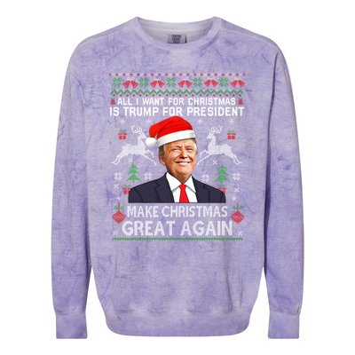 Donald Trump President Make Christmas Great Again Xmas Ugly Gift Colorblast Crewneck Sweatshirt