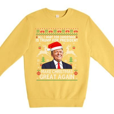 Donald Trump President Make Christmas Great Again Xmas Ugly Gift Premium Crewneck Sweatshirt