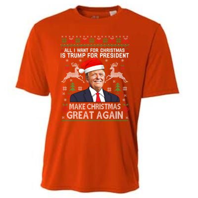 Donald Trump President Make Christmas Great Again Xmas Ugly Gift Cooling Performance Crew T-Shirt