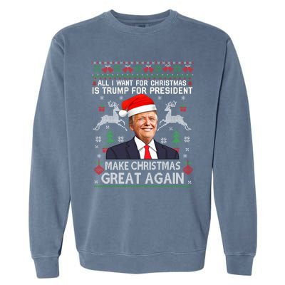 Donald Trump President Make Christmas Great Again Xmas Ugly Gift Garment-Dyed Sweatshirt