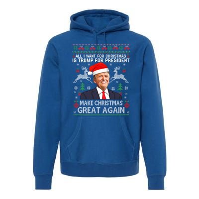 Donald Trump President Make Christmas Great Again Xmas Ugly Gift Premium Hoodie