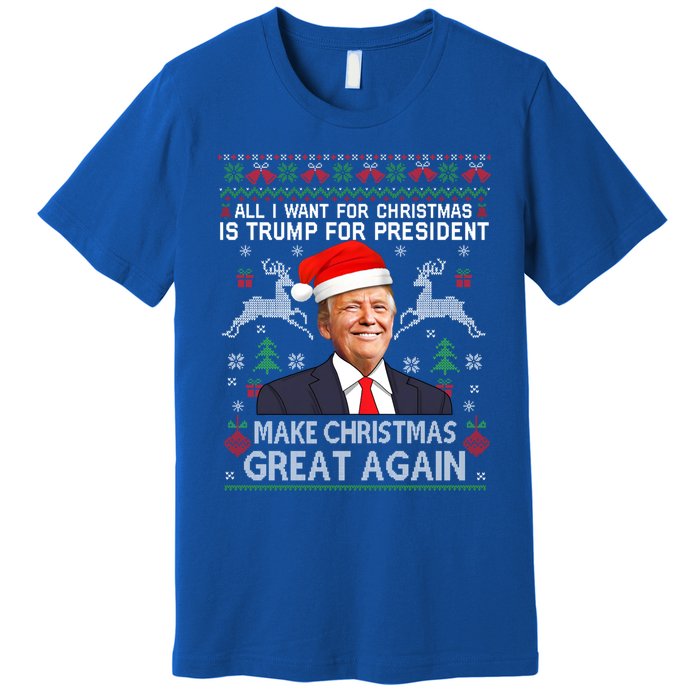 Donald Trump President Make Christmas Great Again Xmas Ugly Gift Premium T-Shirt