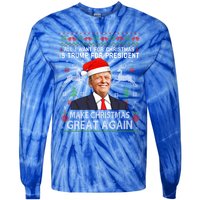 Donald Trump President Make Christmas Great Again Xmas Ugly Gift Tie-Dye Long Sleeve Shirt