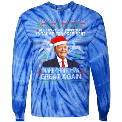 Donald Trump President Make Christmas Great Again Xmas Ugly Gift Tie-Dye Long Sleeve Shirt