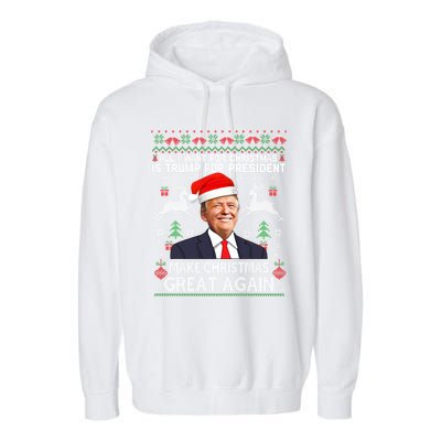 Donald Trump President Make Christmas Great Again Xmas Ugly Gift Garment-Dyed Fleece Hoodie