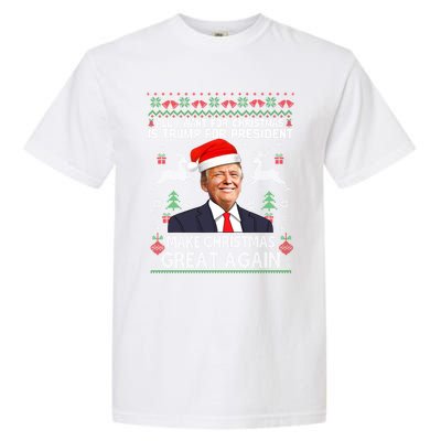 Donald Trump President Make Christmas Great Again Xmas Ugly Gift Garment-Dyed Heavyweight T-Shirt