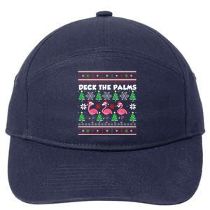 Deck The Palms Merry Flamingo Christmas Gift 7-Panel Snapback Hat