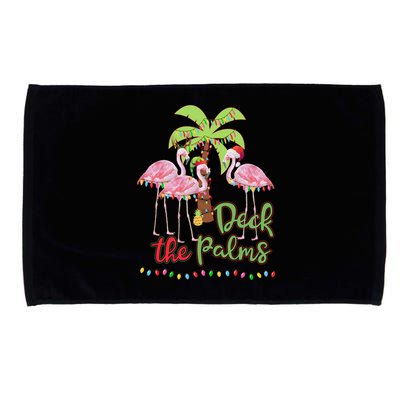 Deck The Palms Flamingo Christmas Vacation Family Great Gift Microfiber Hand Towel