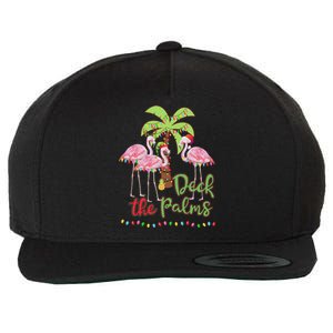 Deck The Palms Flamingo Christmas Vacation Family Great Gift Wool Snapback Cap