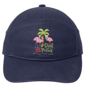 Deck The Palms Flamingo Christmas Vacation Family Great Gift 7-Panel Snapback Hat