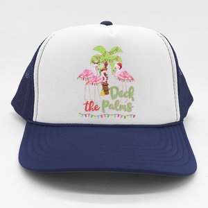 Deck The Palms Flamingo Christmas Vacation Family Great Gift Trucker Hat