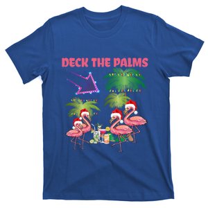 Deck The Palms Flamingo Tropical Christmas Palm Tree Lights Gift T-Shirt