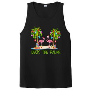 Deck The Palms Merry Flamingo Christmas Holiday Xmas Lights Funny Gift PosiCharge Competitor Tank