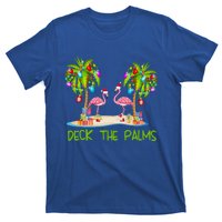 Deck The Palms Merry Flamingo Christmas Holiday Xmas Lights Funny Gift T-Shirt