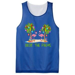 Deck The Palms Merry Flamingo Christmas Holiday Xmas Lights Funny Gift Mesh Reversible Basketball Jersey Tank