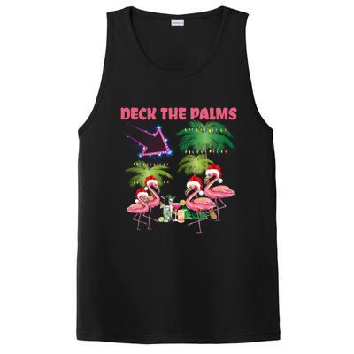 Deck The Palms Flamingo Tropical Christmas Palm Tree Lights Meaningful Gift PosiCharge Competitor Tank