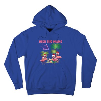 Deck The Palms Flamingo Tropical Christmas Palm Tree Lights Meaningful Gift Hoodie