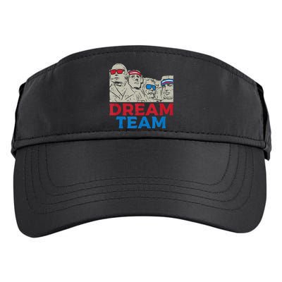 Dream Team Presidents Mount Rushmore Funny 4th Of July Adult Drive Performance Visor