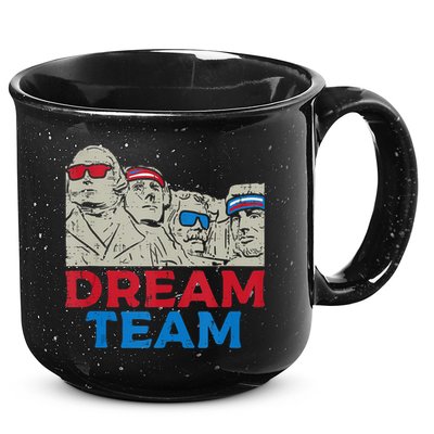 Dream Team Presidents Mount Rushmore Funny 4th Of July 15oz Campfire Ceramic Mug