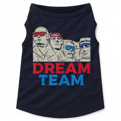 Dream Team Presidents Mount Rushmore Funny 4th Of July Doggie Tank