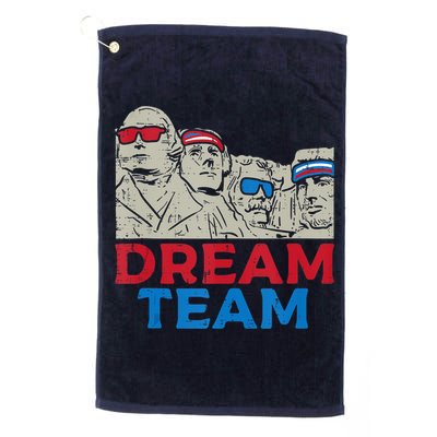 Dream Team Presidents Mount Rushmore Funny 4th Of July Golf Towel