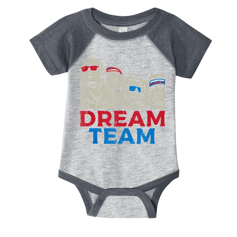 Dream Team Presidents Mount Rushmore Funny 4th Of July Infant Baby Jersey Bodysuit