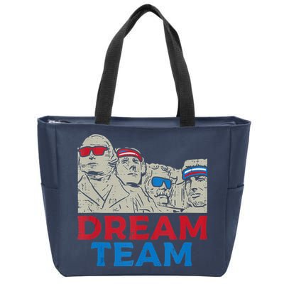 Dream Team Presidents Mount Rushmore Funny 4th Of July Zip Tote Bag