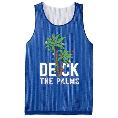 Deck The Palms Merry Christmas Tropical Hawaii Palm Tree Gift Mesh Reversible Basketball Jersey Tank