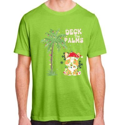 Deck The Palms Cute Cats Tropical Christmas Lights Palm Tree Gift Adult ChromaSoft Performance T-Shirt