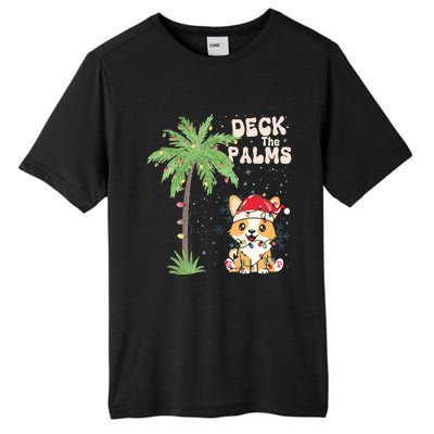 Deck The Palms Cute Cats Tropical Christmas Lights Palm Tree Gift Tall Fusion ChromaSoft Performance T-Shirt