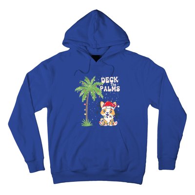 Deck The Palms Cute Cats Tropical Christmas Lights Palm Tree Gift Hoodie