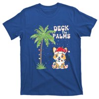 Deck The Palms Cute Cats Tropical Christmas Lights Palm Tree Gift T-Shirt