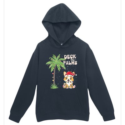 Deck The Palms Cute Cats Tropical Christmas Lights Palm Tree Gift Urban Pullover Hoodie