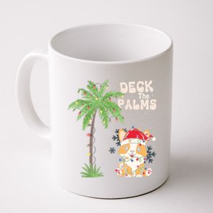 Deck The Palms Cute Cats Tropical Christmas Lights Palm Tree Gift Coffee Mug