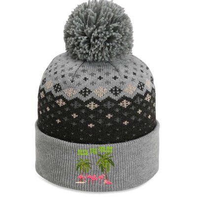 Deck The Palms Merry Flamingo Christmas Funny Xmas Meaningful Gift The Baniff Cuffed Pom Beanie