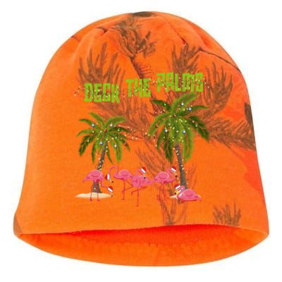 Deck The Palms Merry Flamingo Christmas Funny Xmas Meaningful Gift Kati - Camo Knit Beanie