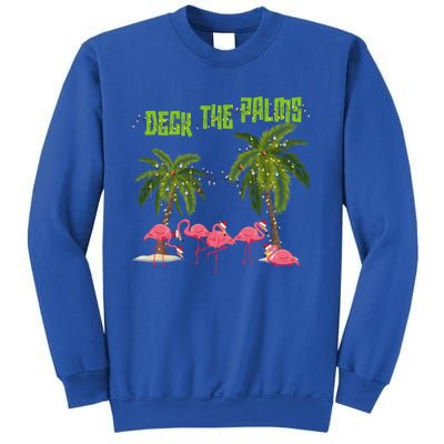 Deck The Palms Merry Flamingo Christmas Funny Xmas Meaningful Gift Sweatshirt