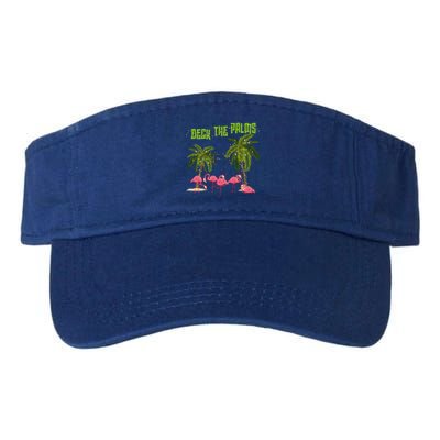 Deck The Palms Merry Flamingo Christmas Funny Xmas Meaningful Gift Valucap Bio-Washed Visor