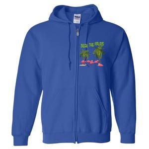 Deck The Palms Merry Flamingo Christmas Funny Xmas Meaningful Gift Full Zip Hoodie