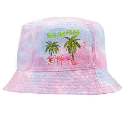 Deck The Palms Merry Flamingo Christmas Funny Xmas Meaningful Gift Tie-Dyed Bucket Hat