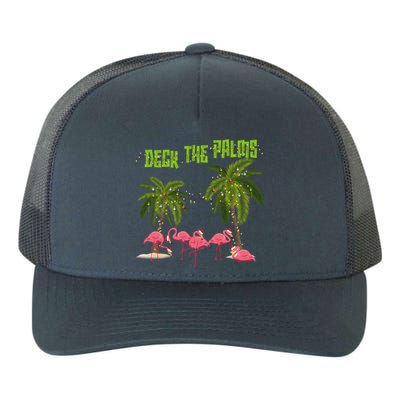 Deck The Palms Merry Flamingo Christmas Funny Xmas Meaningful Gift Yupoong Adult 5-Panel Trucker Hat