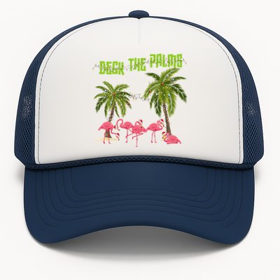 Deck The Palms Merry Flamingo Christmas Funny Xmas Meaningful Gift Trucker Hat