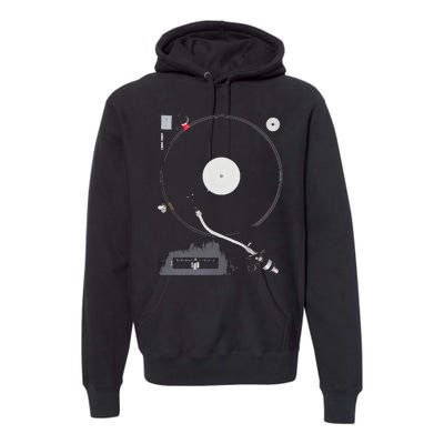 Dj Turntable Playing Vinyl Record Photo Premium Hoodie