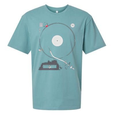 Dj Turntable Playing Vinyl Record Photo Sueded Cloud Jersey T-Shirt