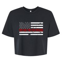 Defund The Politicians American Flag Bella+Canvas Jersey Crop Tee