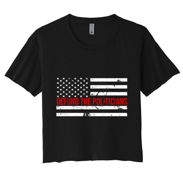 Defund The Politicians American Flag Crop Top