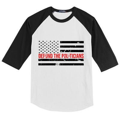 Defund The Politicians American Flag Kids Colorblock Raglan Jersey