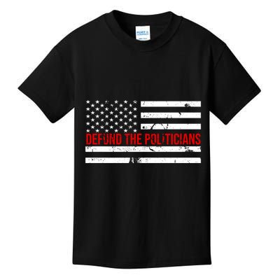 Defund The Politicians American Flag Kids T-Shirt