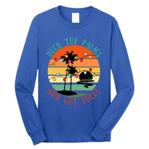 Deck The Palms Tree Lights Tropical Hawaii Christmas Cute Gift Long Sleeve Shirt