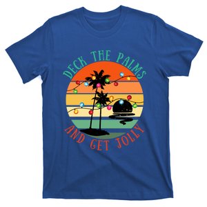 Deck The Palms Tree Lights Tropical Hawaii Christmas Cute Gift T-Shirt